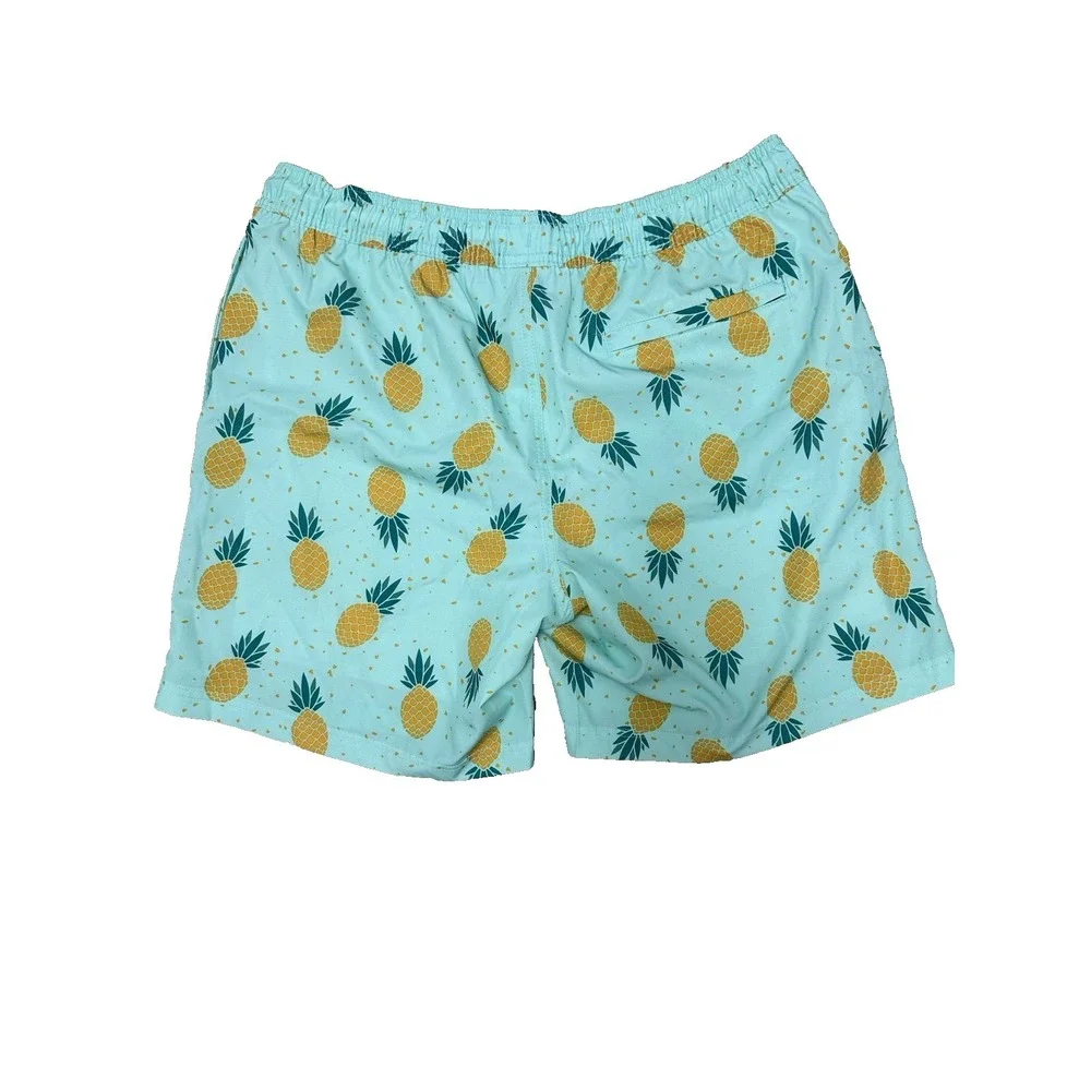 Members Mark All Over Print, Men's Large, Green Yellow, Pineapples, Swim Trunks